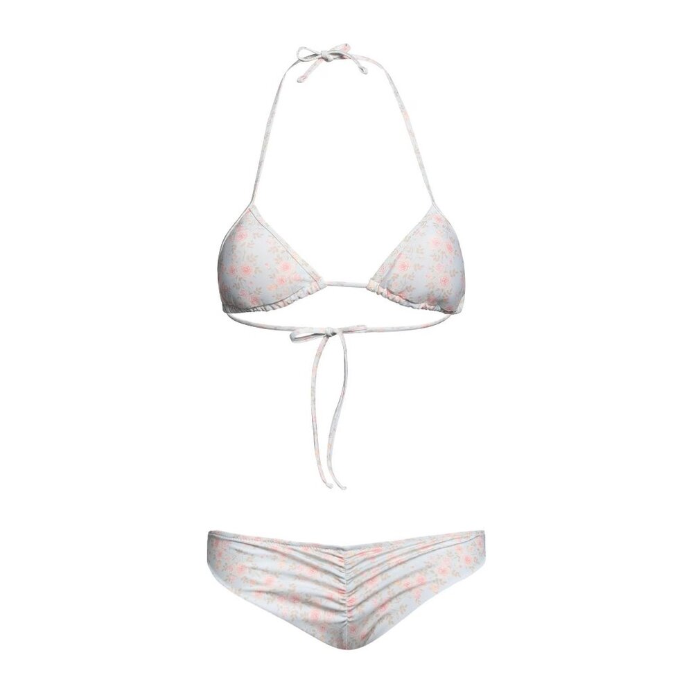 WIKINI Light green and pink flowers Bikini
